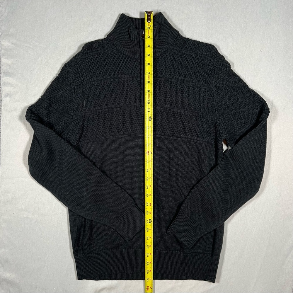 Jack & Jones Premium Fisherman Knit 1/4 Zip Sweater Dark Grey Men’s - Picture 4 of 7
